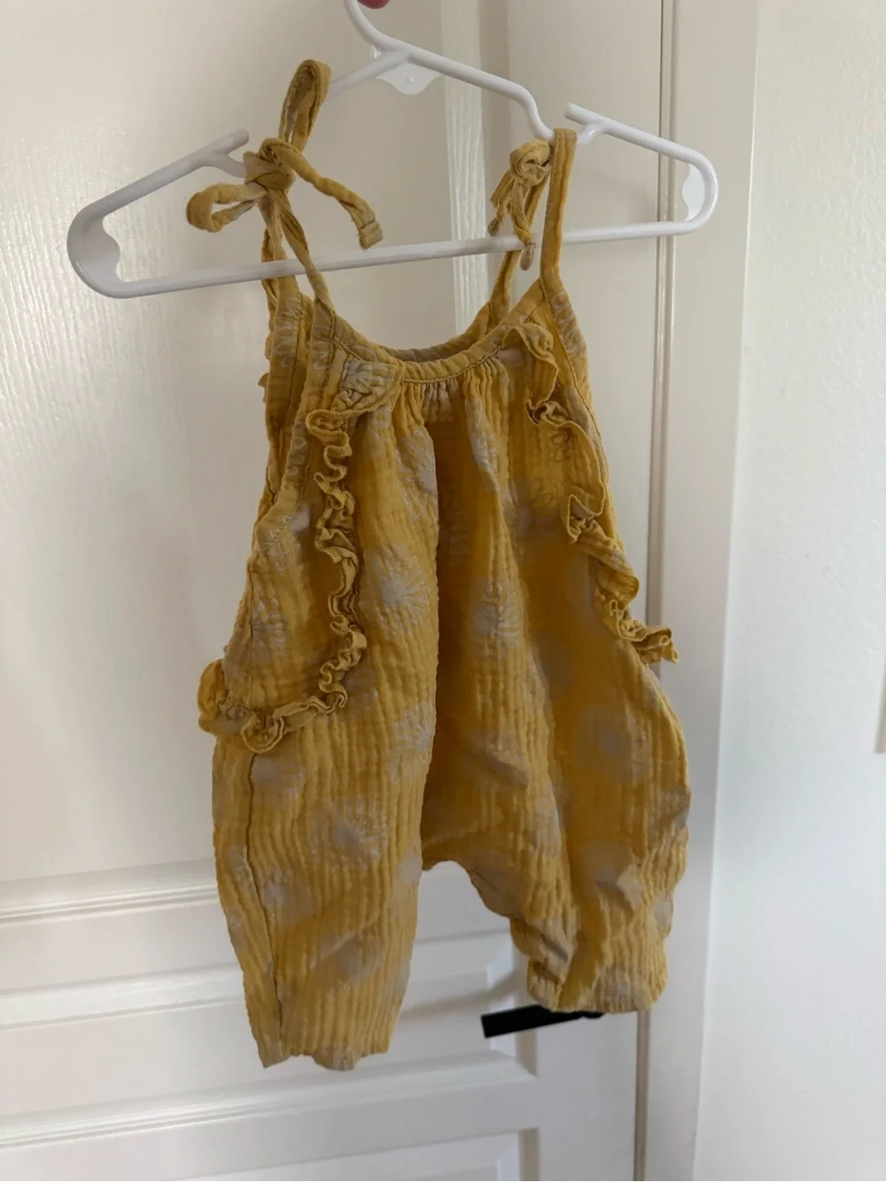 Wild Wawa Yellow Baby Romper with Sunburst Texture